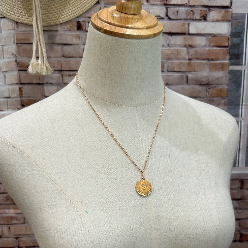 Horoscope Chic Gold Pendant Fashion Necklace 18” + 3”